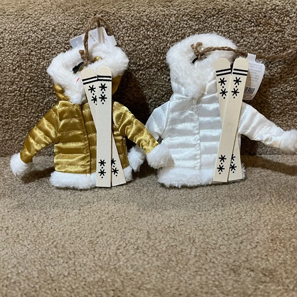 Target Wondershop 2023 Fabric Ski Winter Coat Christmas ornament set of 2